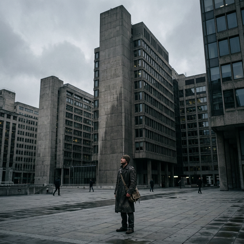 Individual overshadowed by large institutional structures