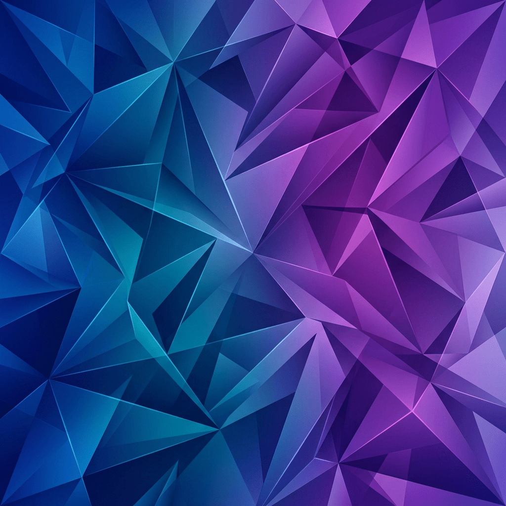 Abstract geometric pattern with blue and purple triangular polygons